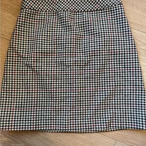 J. Crew Houndstooth Pencil Skirt - Black, White, and Red